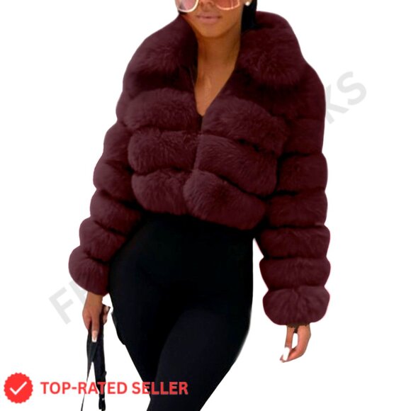 Jackets & Blazers - Cropped Faux Fur Teddy Jacket Zip Up Winter Warm Fuzzy Sherpa Fleece Coat